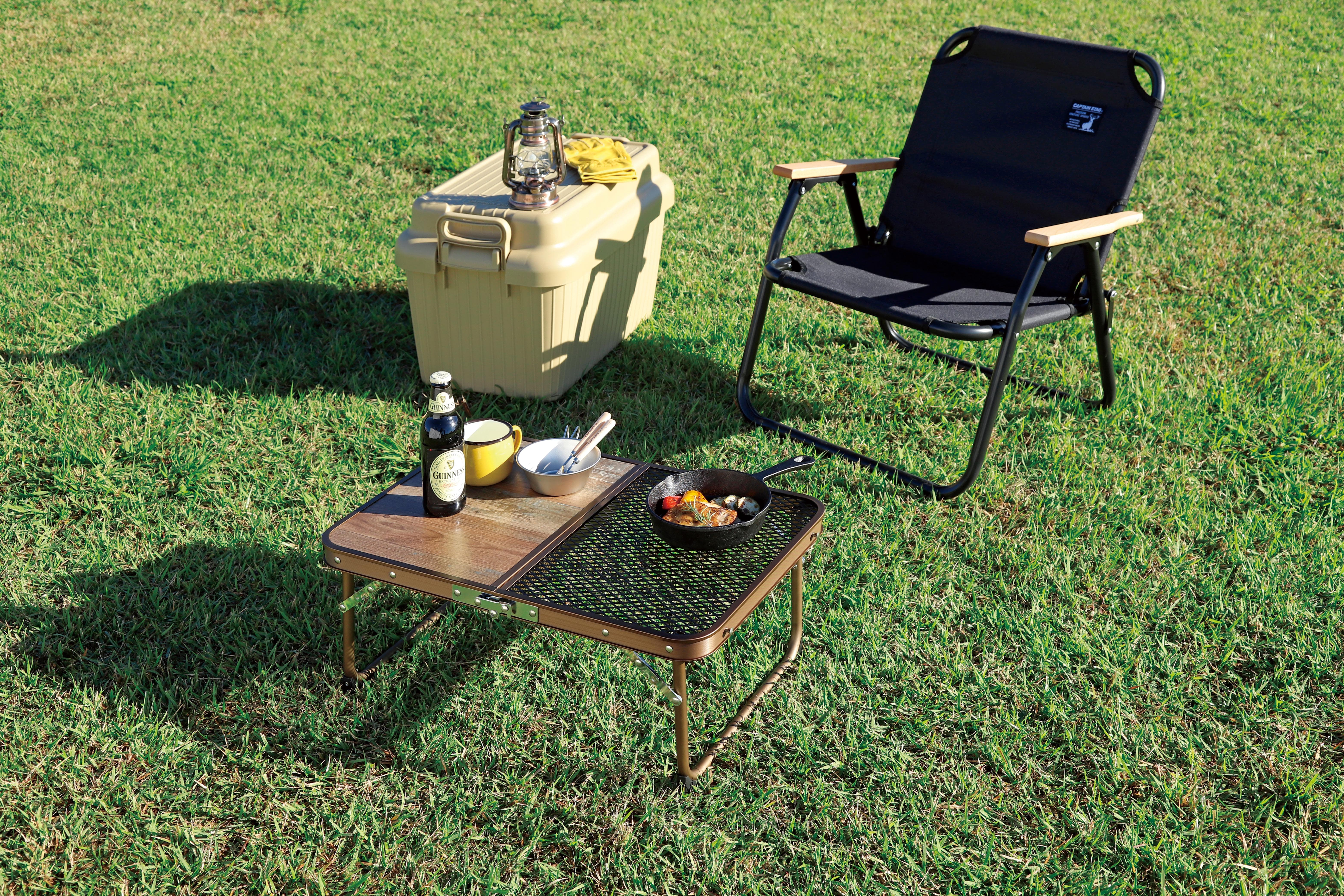 キャプテンスタッグ ビストロハーフメッシュテーブル 60×40cm UC-0578