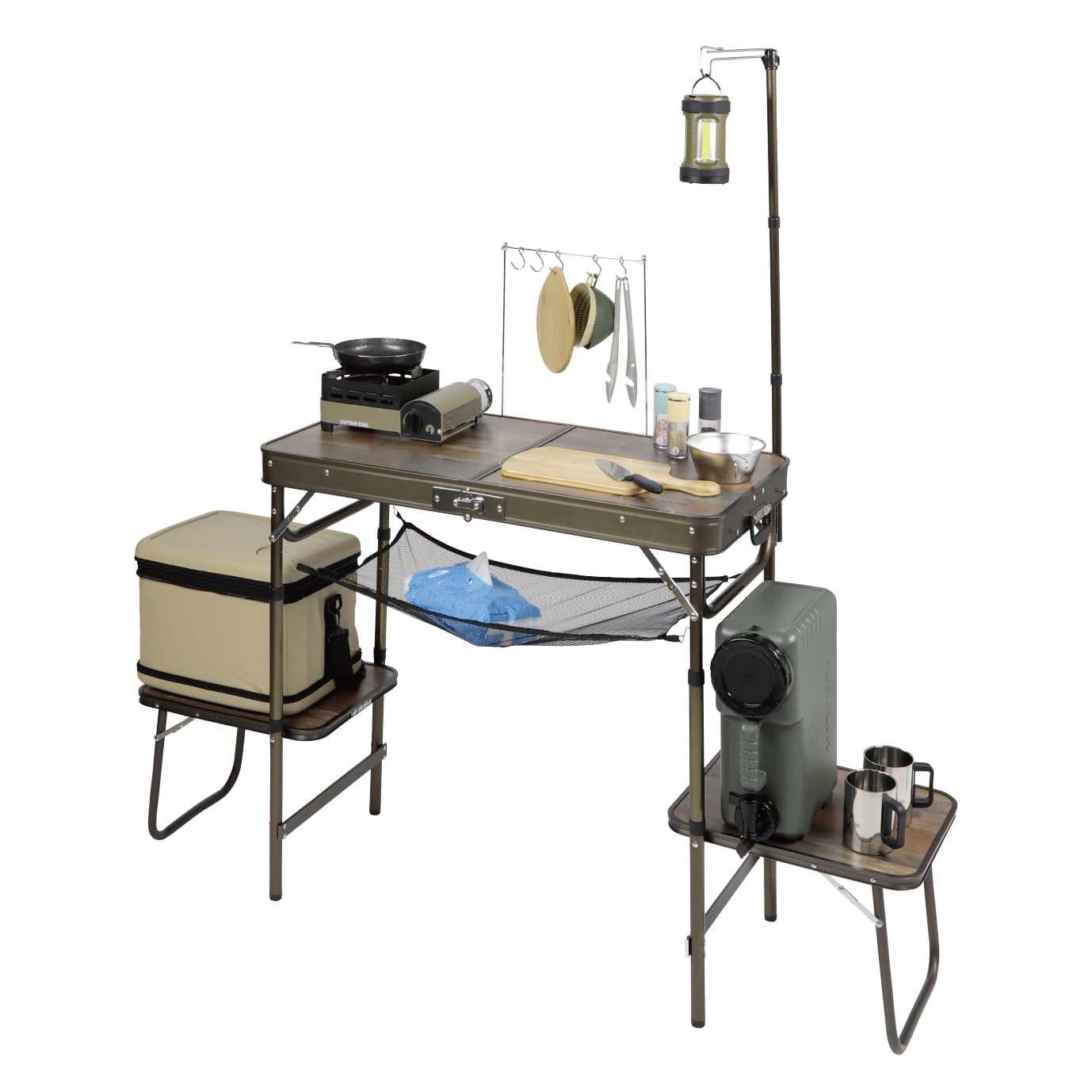 キャプテンスタッグ ビストロ ぴったりキッチンテーブルUC-0588アウトドア キャプテンスタッグ ビストロ ぴったりキッチンテーブル UC-0588｜うさ