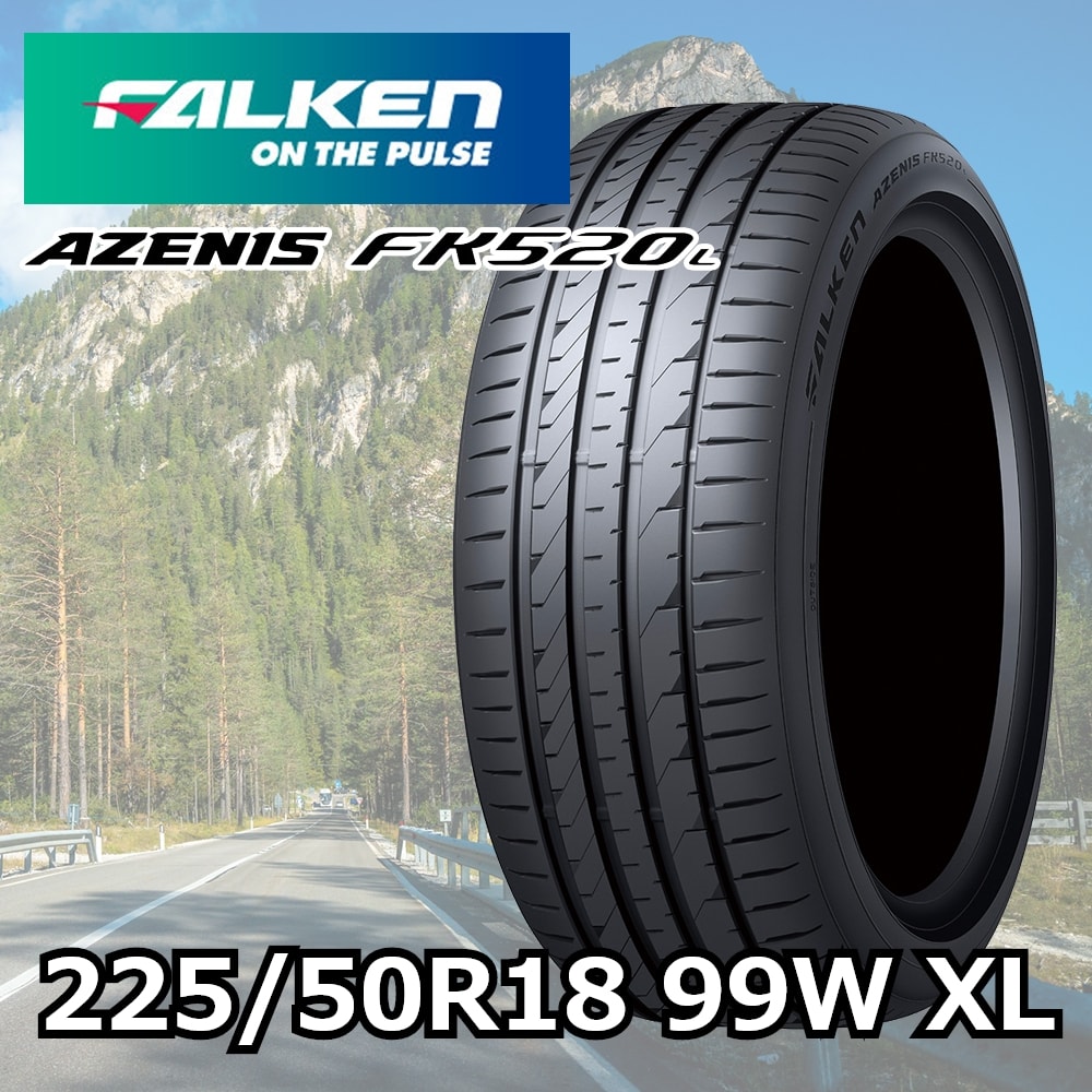 ファルケンアゼニスfk520．225/50R18.24年製．9分山．4本　セット FALKEN アゼニス FK-520L ZR 225/50R18 99W XL｜うさマートジャパン