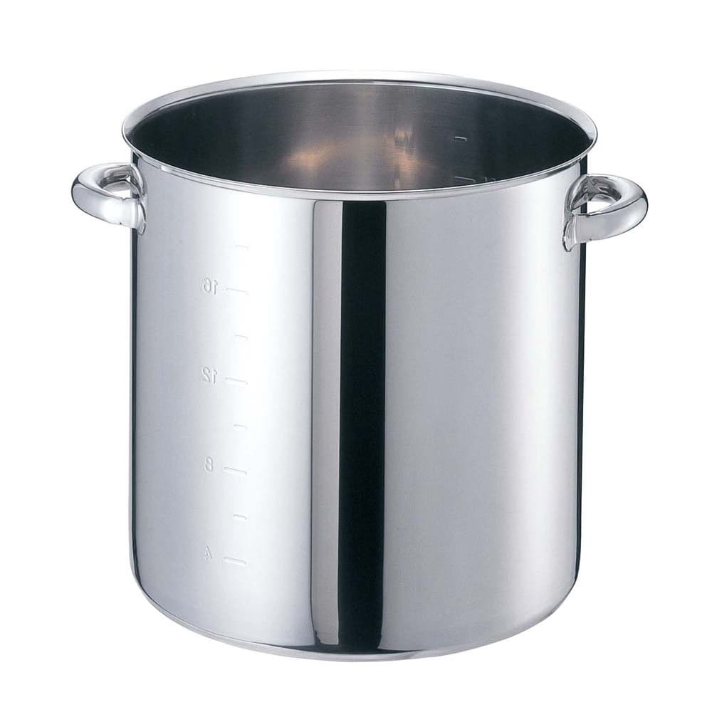 【EBM】 18-8 ステンレス パッキン 寸胴 目盛付 吊付 24cm 鍋 調理器具 キッチン 厨房 丸形 業務用 ⑤ 18-8 パッキン寸胴鍋(目盛付)吊付