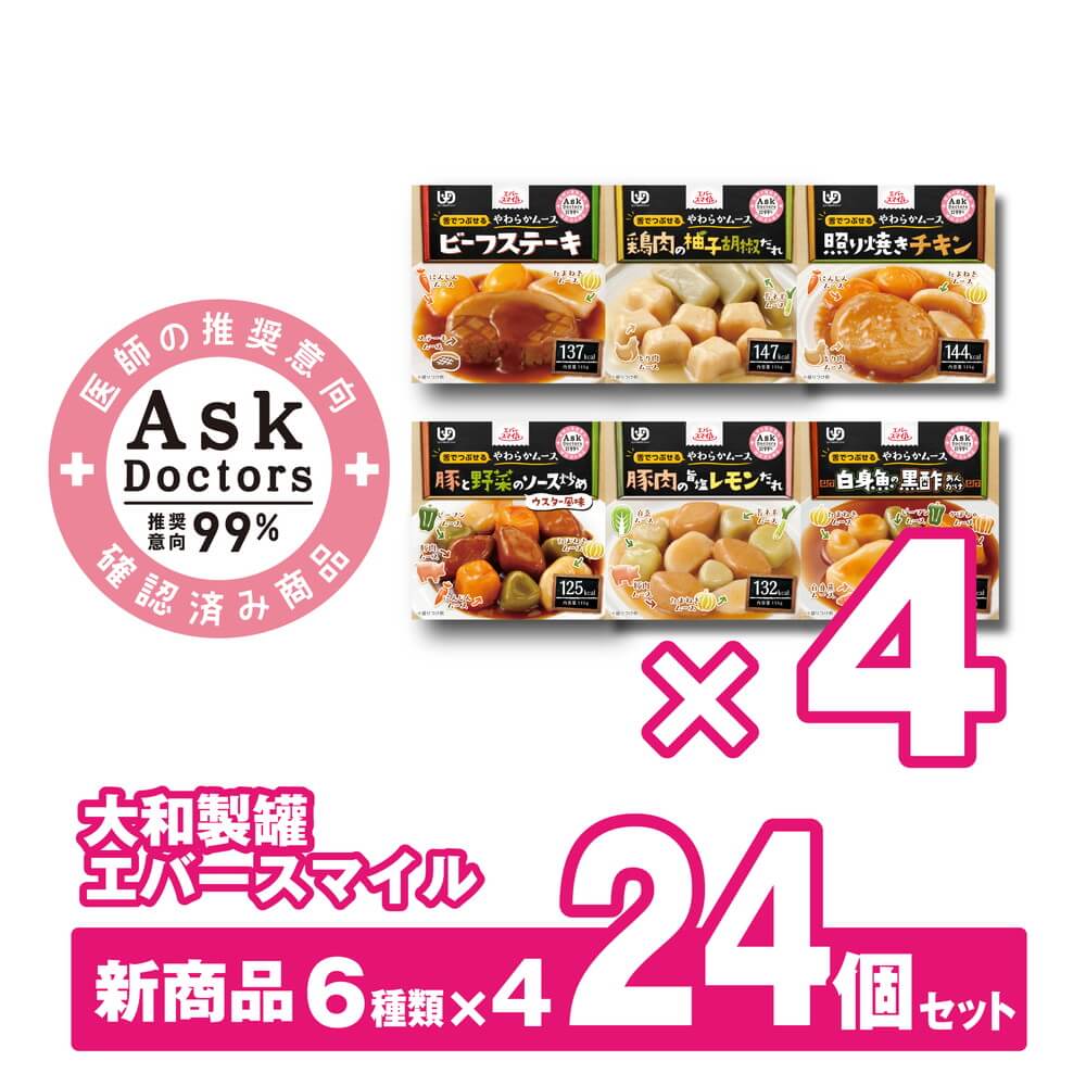 大和製罐 エバースマイル 新商品ムース食主菜6種×4アソートセット