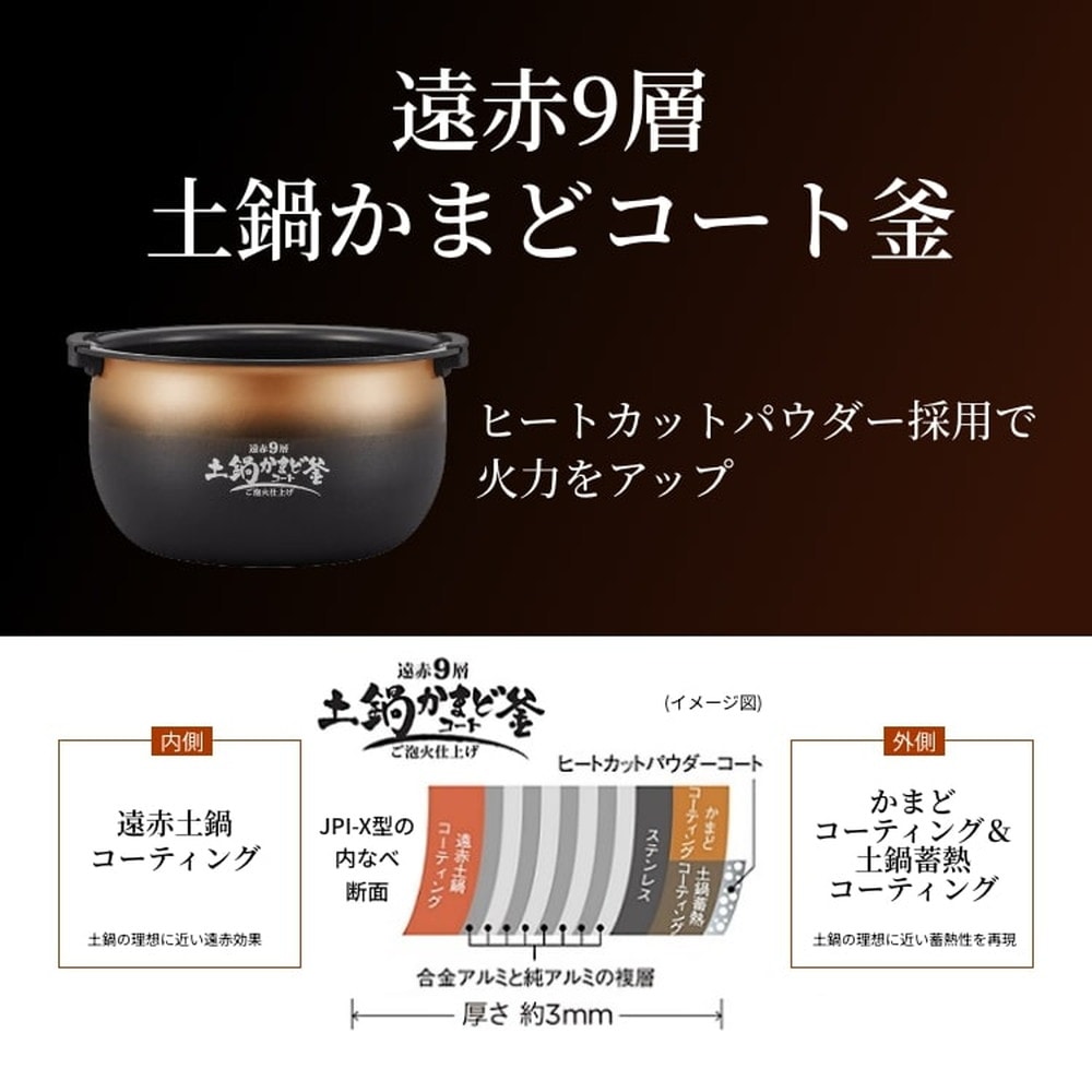 タイガー魔法瓶 圧力IHジャー炊飯器 5.5合 フォグブラック JPI-X100KX