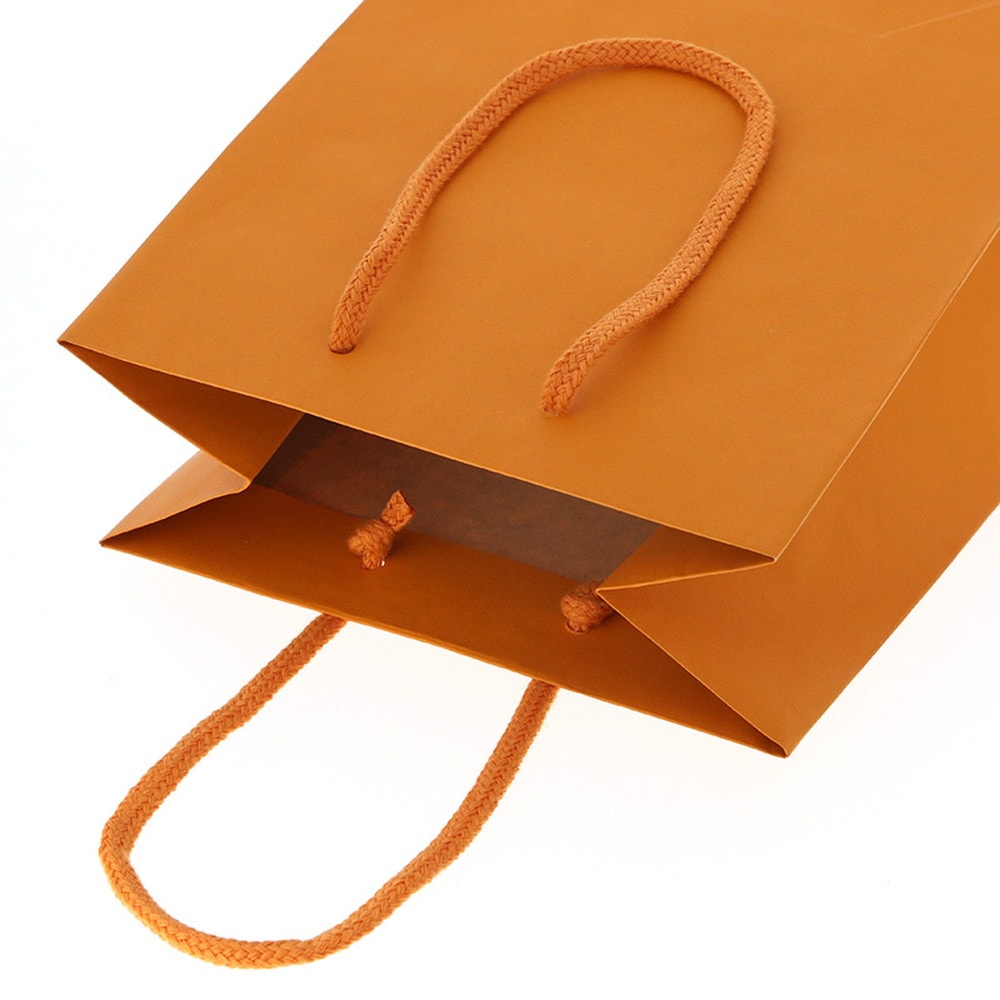 HEIKO 紙袋 プレーンチャームバッグ 20-12 オレンジ 10枚×10袋(計100枚