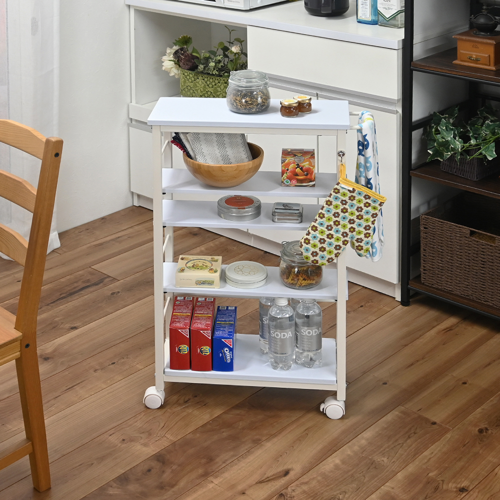 フクダクラフト スリム収納ワゴン KW-2085 WH ホワイト｜うさマート