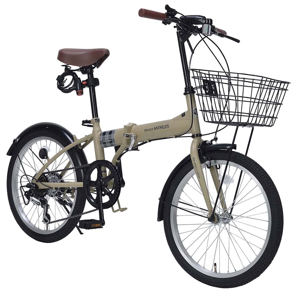 池商 折畳自転車20インチ 6段ギア オールインワン MF205 サンド