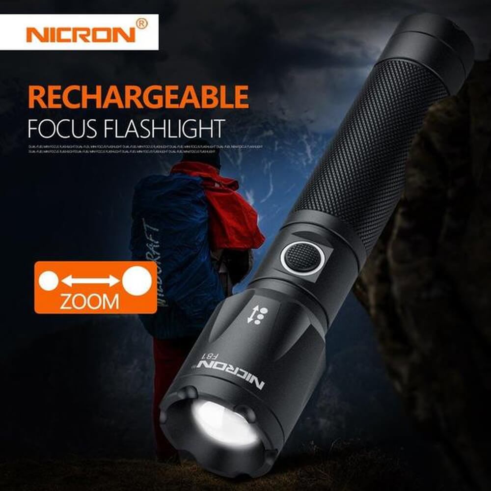 NICRON 高輝度フォーカスハンディLEDライト 充電式 1000LM F81｜うさ