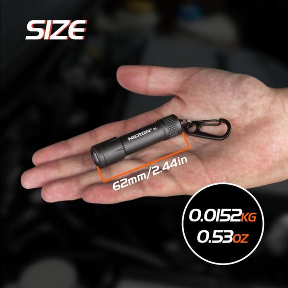 NICRON キーチェーン付きミニフラッシュライト 100LM N1｜うさマート