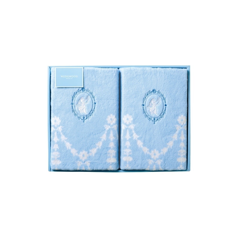 美品　ウェッジウッド　ジャスパー　綿毛布2組　140×190 ブルー ウェッジウッド[うぇっじうっど]の綿毛布(毛羽部分)｜お祝い・ギフトの