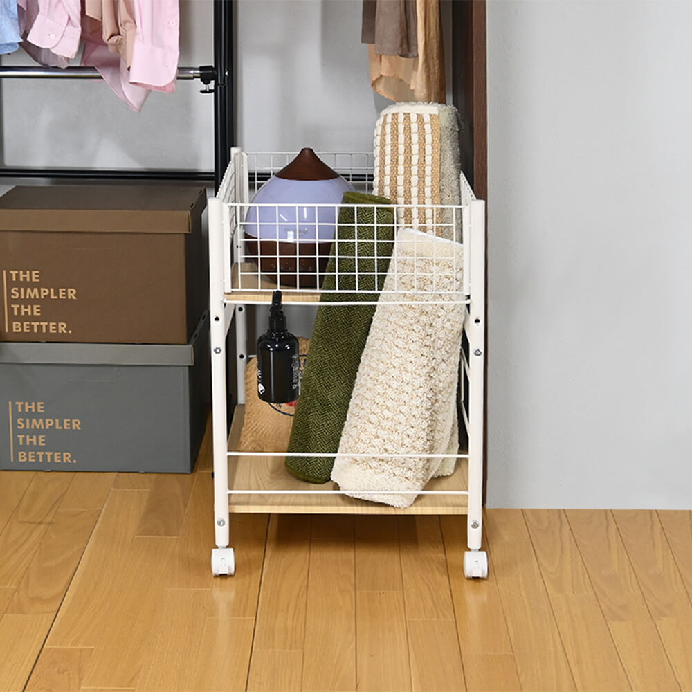 ちっく。さま専用 キャスター付押入れ収納ラック44 ホワイト RS-44 WH｜うさマート
