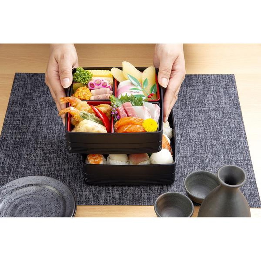 イノマタ化学 彩り小町 二段重 ブラック #1078｜うさマートジャパン