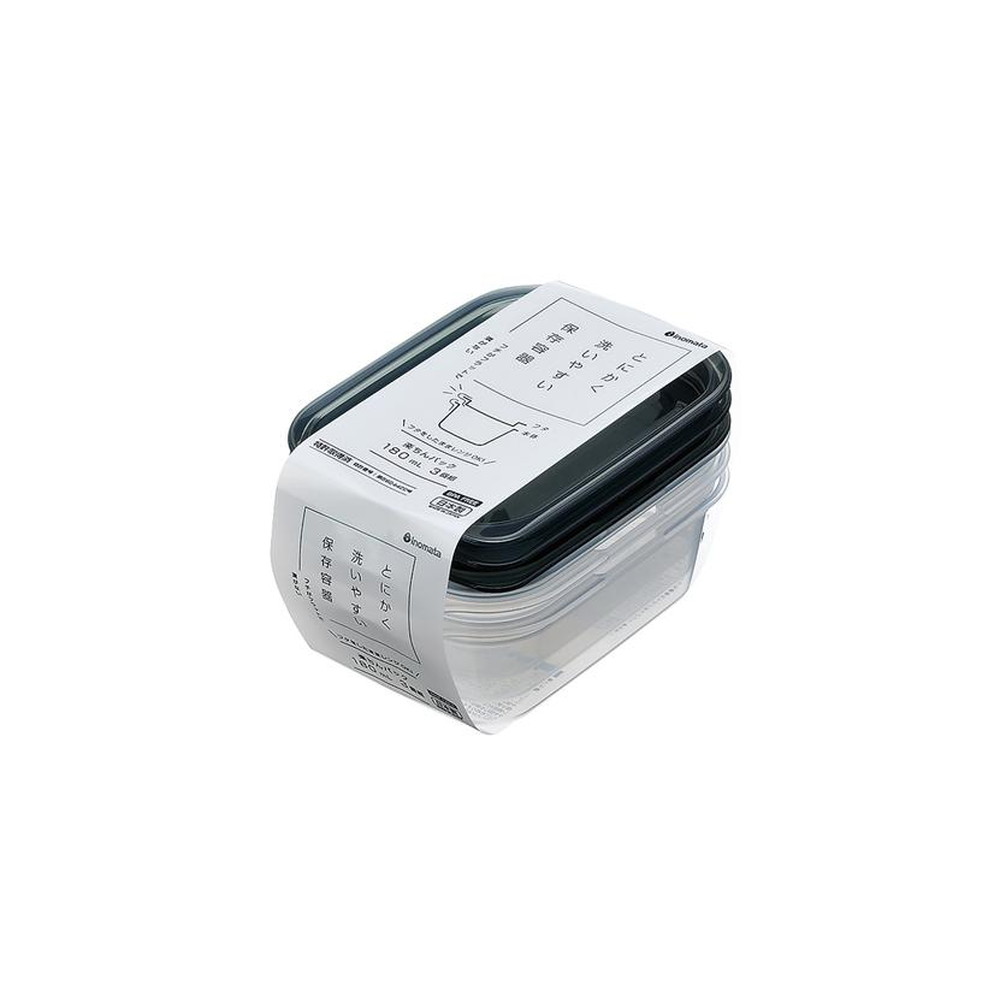 イノマタ化学 楽ちんパック 角型180ml 3個組 #1840 クリアーブラック
