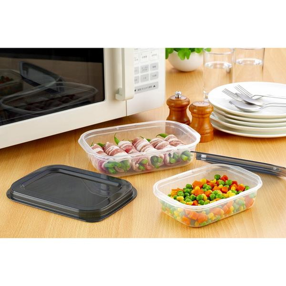 イノマタ化学 楽ちんパック 浅型550ml #1848 クリアーブラック｜うさ