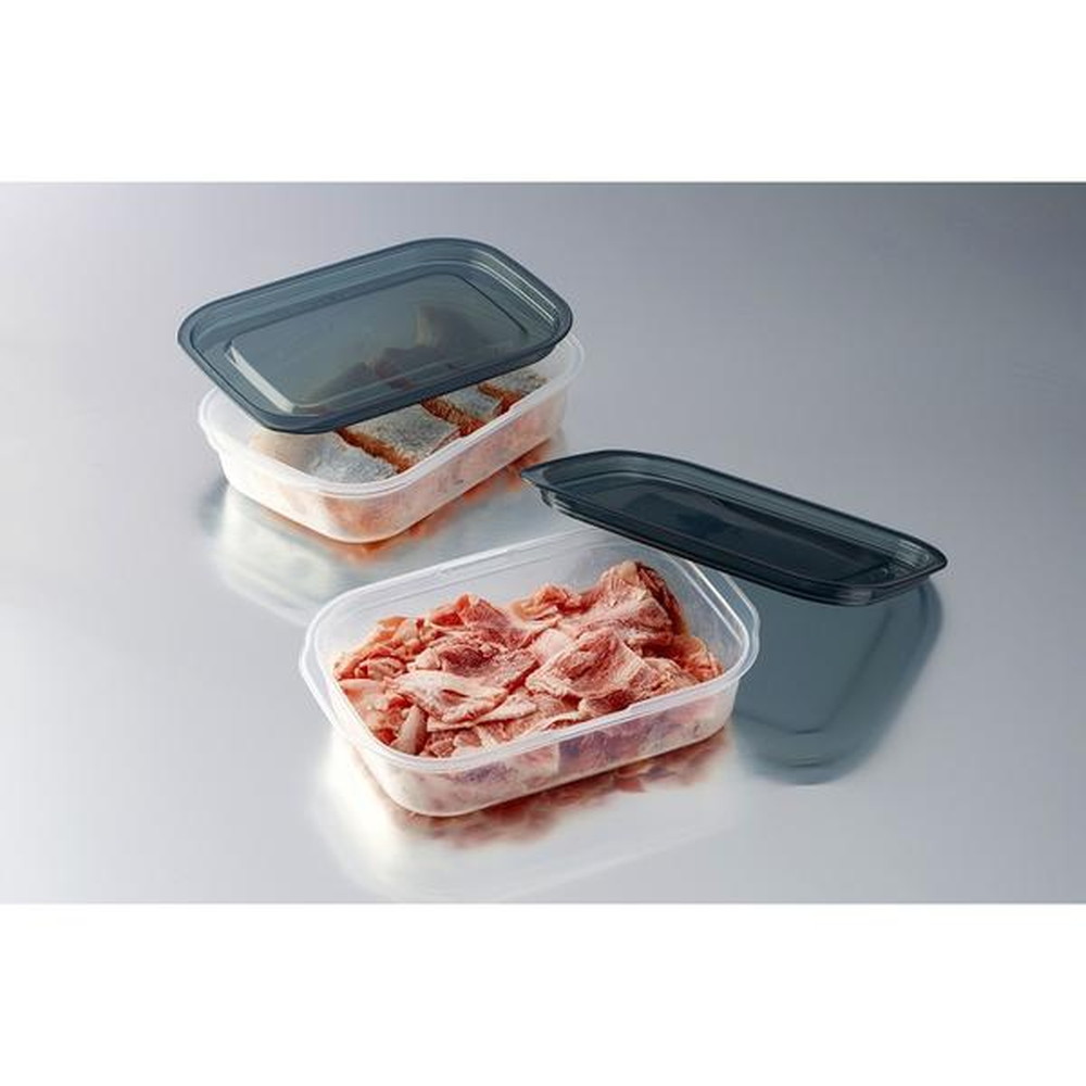 イノマタ化学 楽ちんパック 浅型550ml #1848 クリアーブラック｜うさ