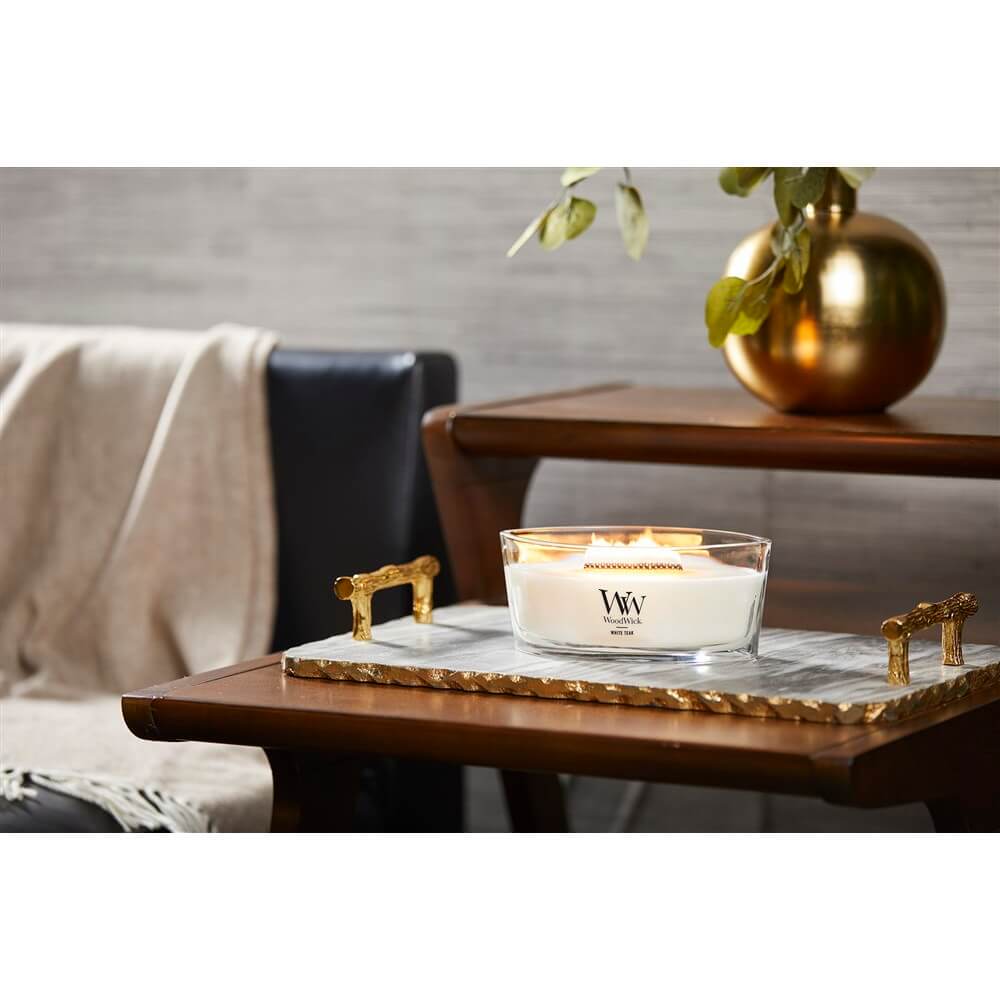 カメヤマ WoodWick ハースウィック キャンドル ホワイトティー