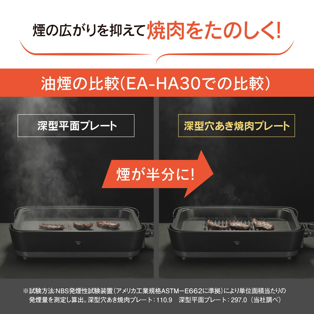 象印マホービン ホットプレート 3枚 EA-HA30-HZ チャコール｜うさ