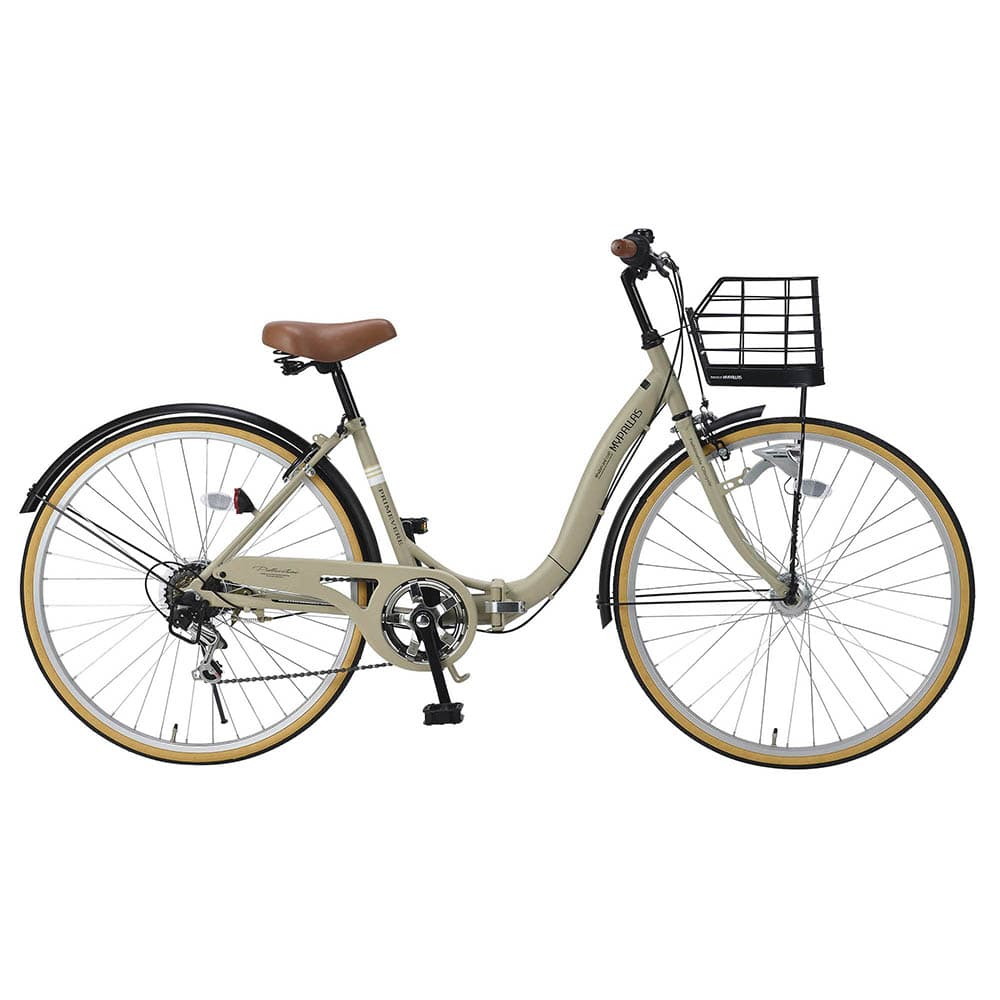 Daccarat Plus シティサイクル ベージュ 池商 折畳シティサイクル26・6段ギア オートライト MC509 サンド