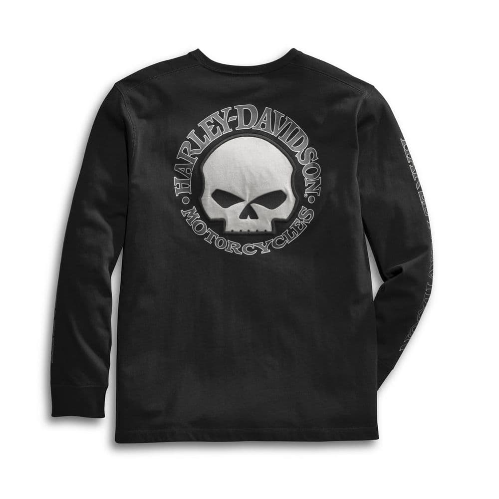 L*O様 ハーレーダビットソン ロンTスカル 袖プリXL ハーレーダビッドソン 純正 メンズ スカル・ロングスリーブTシャツ
