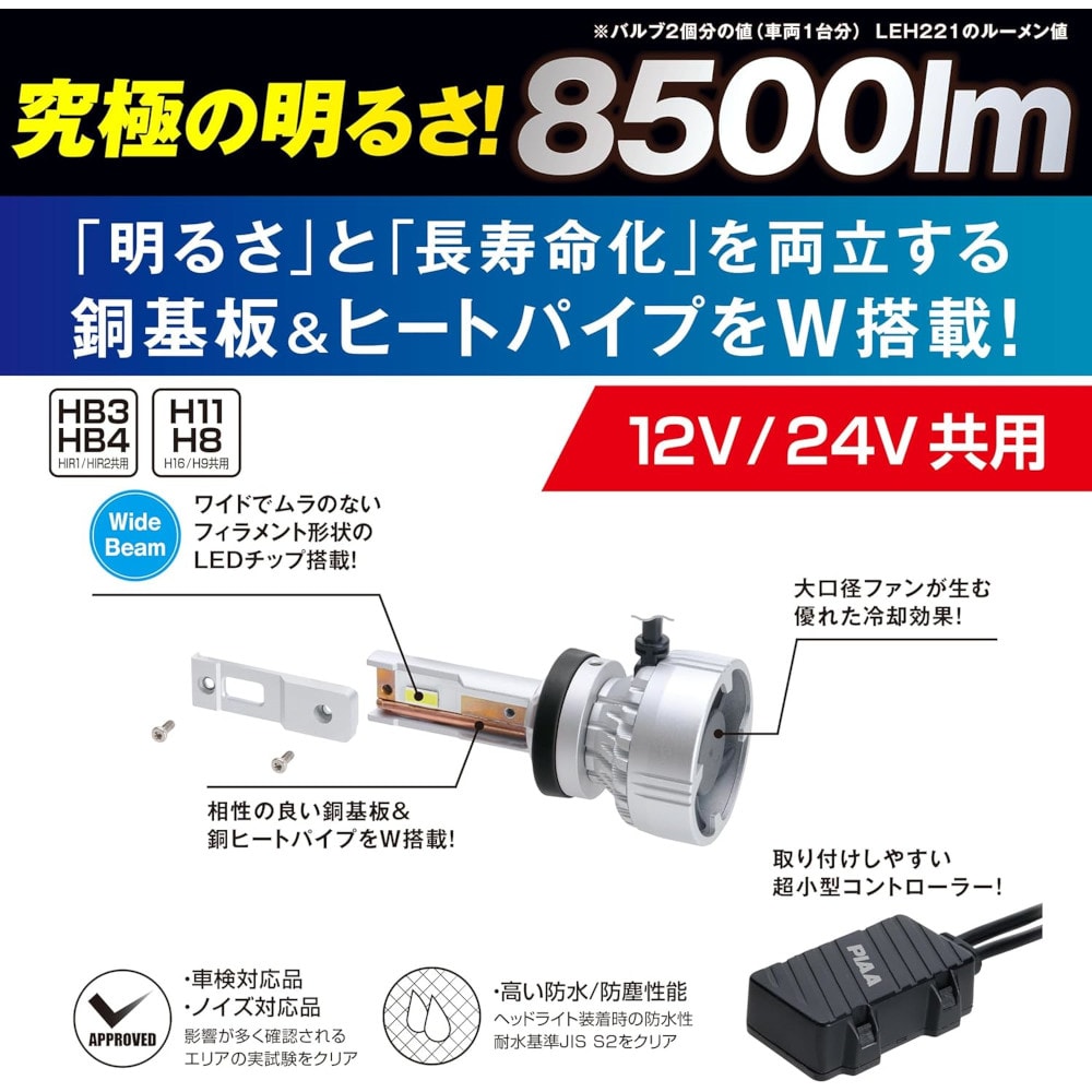 PIAA ヘッド&フォグ用LEDバルブ LEH221｜うさマートジャパンサービス