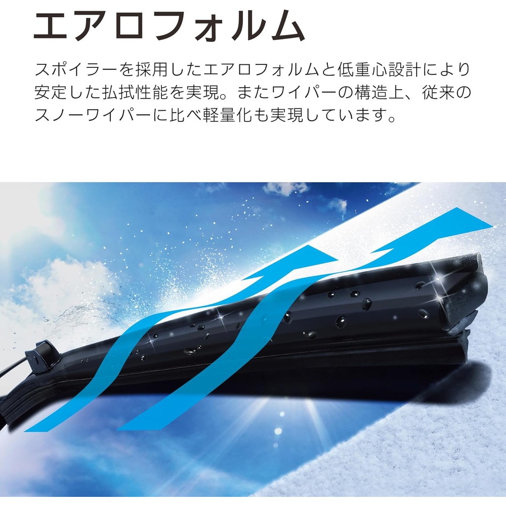 PIAA ワイパーブレード 雪用 フラットスノーシリコート エアロタイプ 1