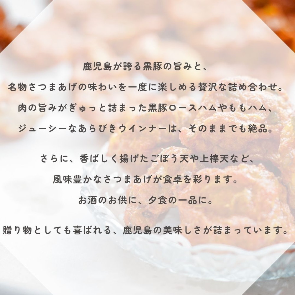 さつまあげ 鹿児島県産黒豚ハム さつまあげセット 7種7点入 KKS-300N｜うさ