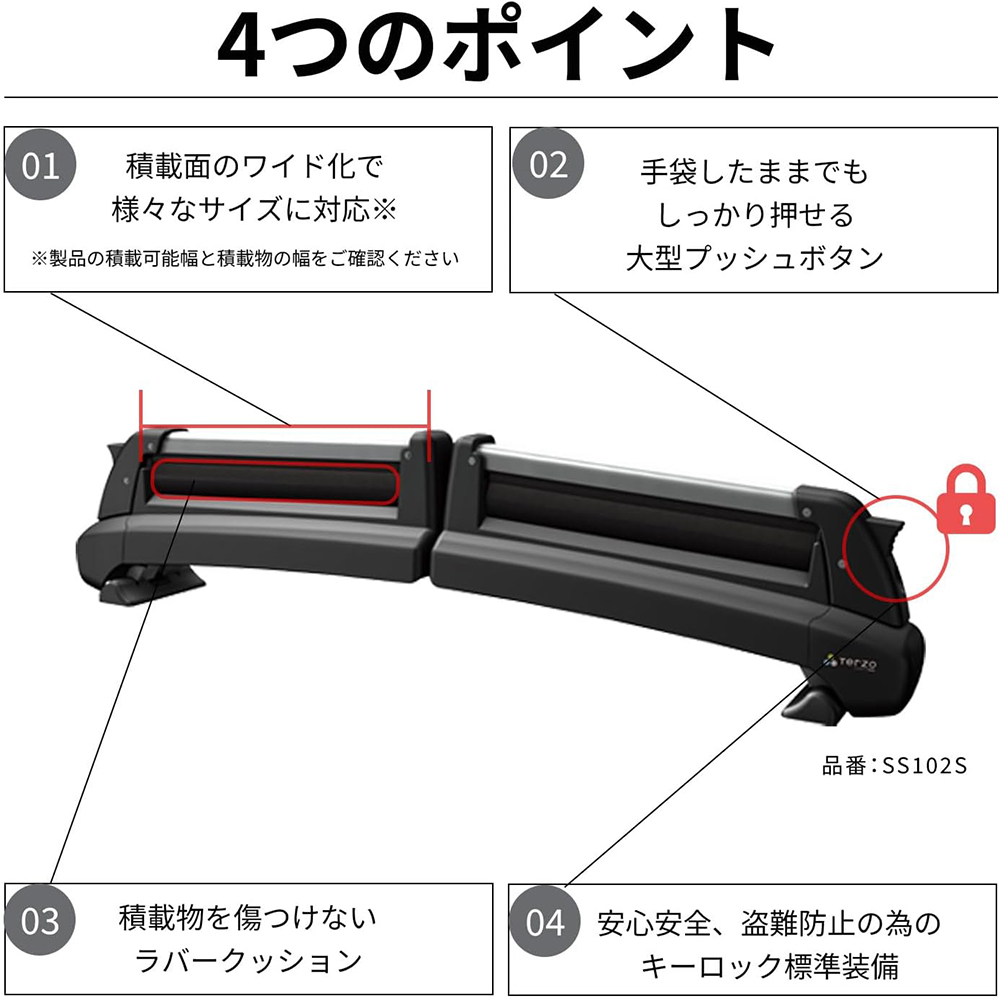 PIAA Terzo(テルッツォ) スキー・スノーボードキャリア TULIPA-G4 両側