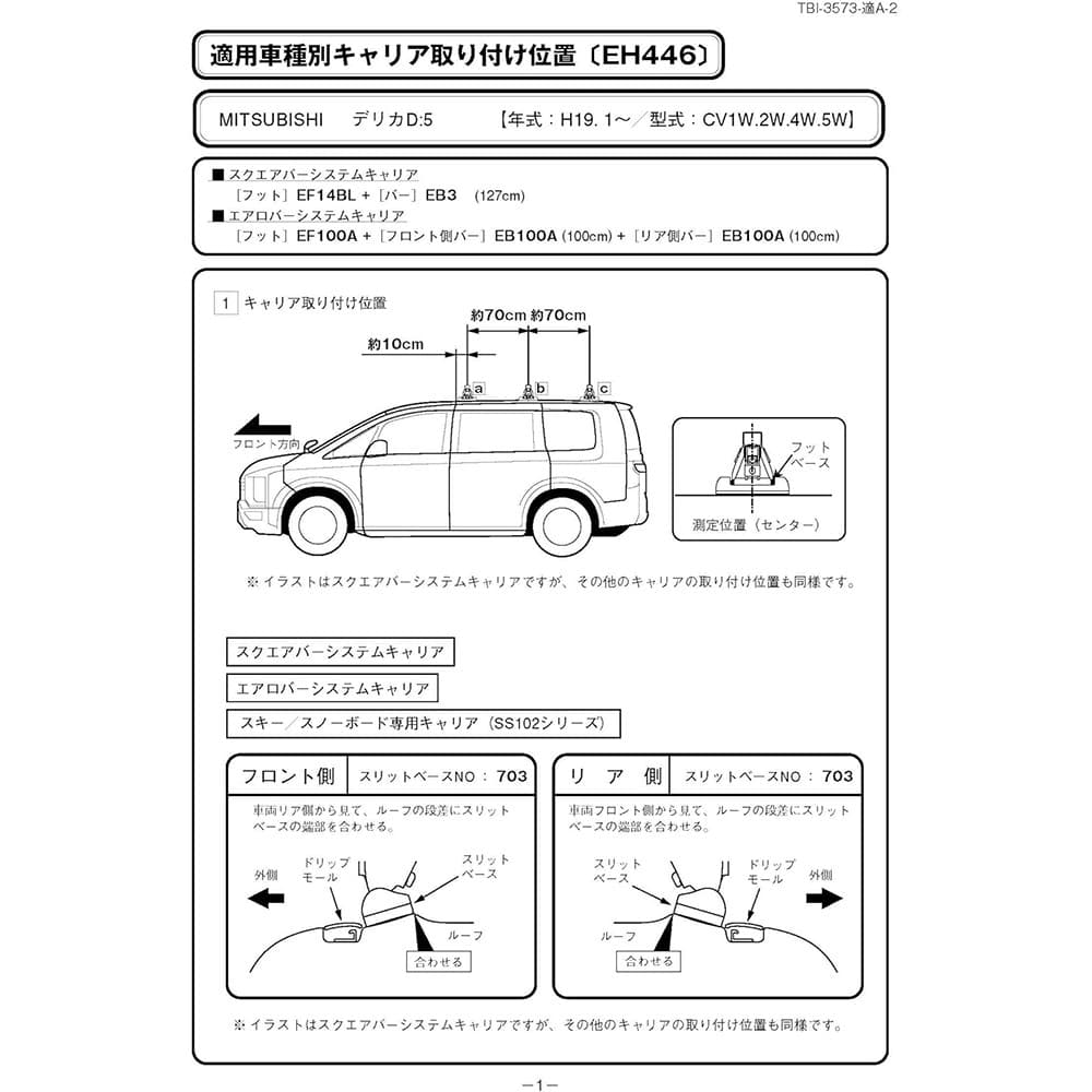 Terzo(テルッツォ) ルーフキャリア ベースキャリア 車種別取付ホルダー 