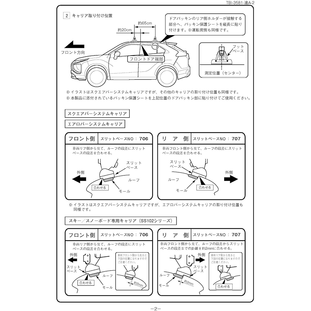 PIAA Terzo(テルッツォ) ルーフキャリア ベースキャリア 車種別取付 
