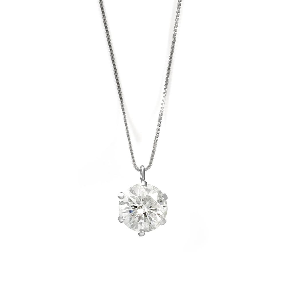 PT 天然ダイヤモンド H/I1/GD 1ct 6本爪 プラチナネックレス TDL鑑定 